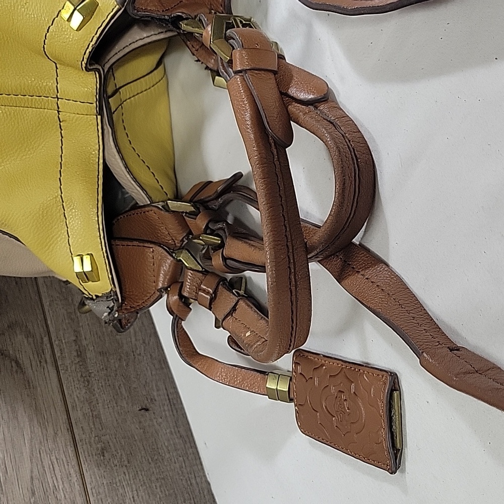 OrYANY Yellow and Tan Leather Bag - Picture 8 of 16
